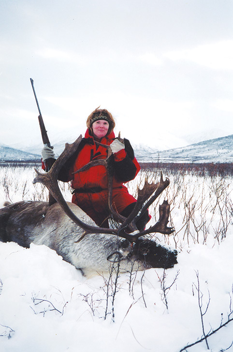 Reggie O'Farrell with a bull caribou